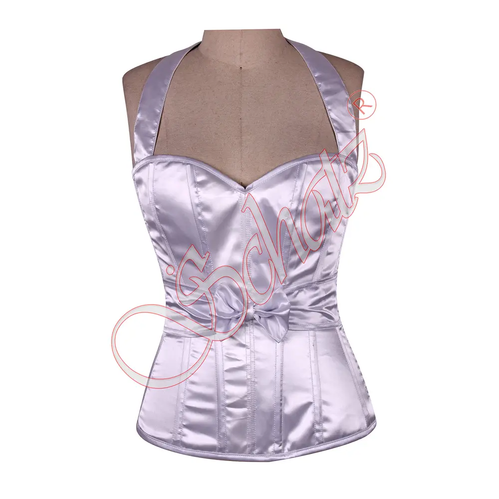 Collo al capestro satinato Fullbust con fiocco corsetto 2024 biancheria intima personalizzata corsetto di alta qualità