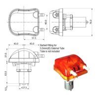 1000ml/mim, 2 rouleaux, pompe péristaltique 12V avec tête de pompe échangeable en orange et tube péristaltique Santoprene 271-73
