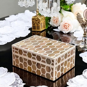 Caja de almacenamiento decorativa con incrustaciones de hueso rectangulares de diseño personalizado de la mejor calidad, patrón cuadrado, mayorista directo de India para exportación - Product Image 5