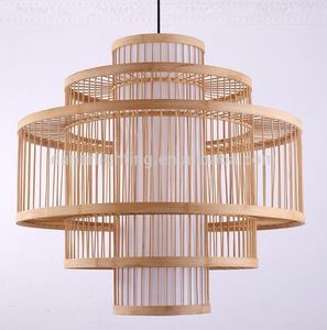 Abat-jour en rotin de bambou de ferme moderne fait à la main Style de conception asiatique et japonaise Style d'artisan européen chinois pour la décoration - Product Image 1