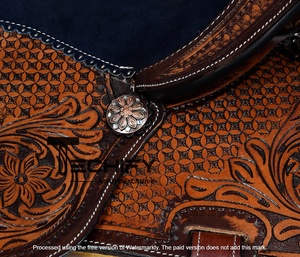 Étriers de selle western en aluminium avec équipement équestre en cuir, accessoires pour chevaux, produit équestre - Product Image 4