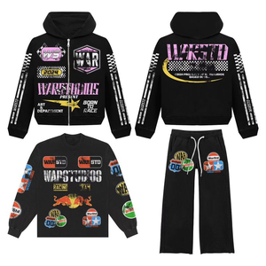 Nuevo Chándal Informal de Invierno Personalizado con Capucha y Cremallera, Pantalones Deportivos Holgados para Hombre con Logotipo Serigrafiado, 100% Algodón - Product Image 1