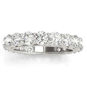 Ensemble de bagues de fiançailles en or blanc 14 carats de luxe, 4,57 carats, bijoux fins avec diamants - Product Image 2