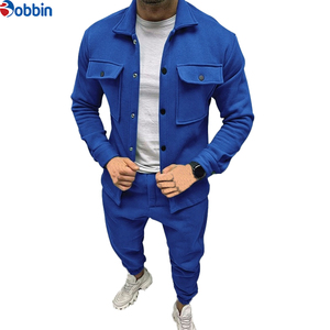 Ensemble de jogging décontracté pour homme, logo personnalisé, 50% coton, 45% polyester, tenue de sport de loisirs, jogging de course, streetwear, 2 pièces - Product Image 1