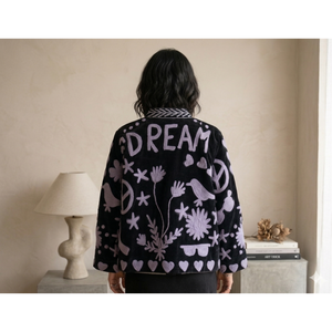 Talismano Suzani Reversible Leather <b>Jacket</b> Hand-Embroidered Floral Winter Coat Cotton Fur Boho <b>Western</b> Short for Spring Autumn - Product Image 2
