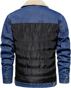 wholesale Fashionable Fleece Jeans <b>Jacket</b> for <b>men</b> Winter Cotton <b>Sherpa</b> Lined Denim Trucker <b>Jacket</b> 2025 - Product Image 3