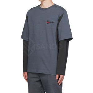 เสื้อยืดแขนยาวสองชั้น ดีไซน์ล่าสุด สีพื้น ผ้าฝ้าย 100% แห้งเร็ว ระบายอากาศได้ดี ทนทาน สำหรับผู้ชาย สวมใส่กลางแจ้ง - Product Image 2