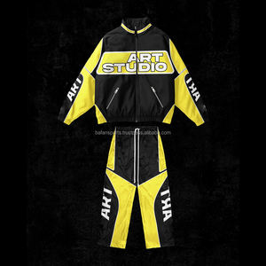 Survêtements coupe-vent élégants de grande taille pour hommes, ensemble coupe-vent en nylon avec fermeture élastique pour l'extérieur et le dessin - Product Image 5