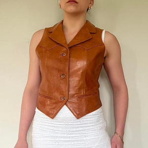 Gilet en cuir pour femmes, best-seller, nouveau design, imperméable, cuir véritable de haute qualité, prix bas - Product Image 1