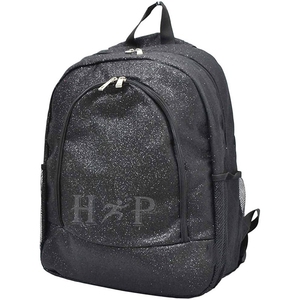 Sac à dos d'école de cheerleading personnalisé, grand, classique, de loisirs, imperméable, scintillant, noir pailleté, sacs de sport - Product Image 6