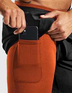 Short de jogging décontracté Poches zippées Short de course athlétique avec doublure 2 en 1 Short de gymnastique et de yoga à séchage rapide pour homme - Product Image 3