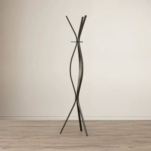 Porte-manteau moderne à deux piliers, métal noir élégant, base en marbre, disponible à prix de gros. - Product Image 4