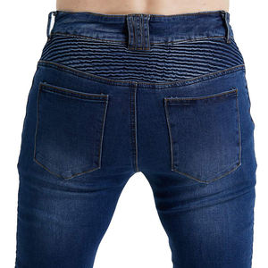 Plain Blue Color Cotton Made Denim Style Motorbike Pants For Adult <b>Bikers</b> Regular Fit Breathable <b>Jeans</b> Made Pants - Product Image 6