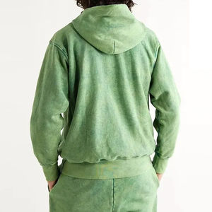 Vente chaude Personnalisé Détresse Patch Lavage À L'acide À Capuche Pantalon De Survêtement Ensemble 100% Coton Évasé Anti-boulochage Respirant Avant Étanche - Product Image 2