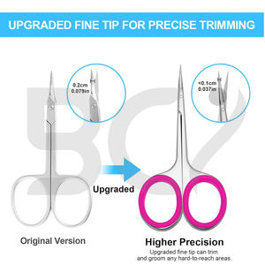 Pointe fine avec le meilleur matériau Acier inoxydable Bonne qualité Produit durable antidérapant Ciseaux à ongles à cuticules ultra pointus - Product Image 2