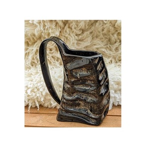 Tasse en corne naturelle avec corne de buffle faite à la main Tasses à boire Viking Bière meilleure pièce et base en bois et longue pièce articles de fête - Product Image 5