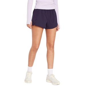 Pantalones cortos de correr de alta calidad para mujer, de tiro medio, elásticos, transpirables, de 3 pulgadas, con cordón personalizado para absorber la humedad - Product Image 1