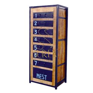 Nouvelle Commode Industrielle Artisanale en Bois Massif Noir, Design Unique Indien, pour Salon Suren Space - Product Image 1