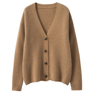 Cárdigan de Punto de Tela Premium, Nuevo Modelo de Invierno, Color Beige, Manga Larga, Casual, con Logotipo Personalizado en la Parte Delantera, Precio al por Mayor - Product Image 4