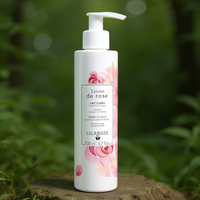Lilaroze Paris 200ml Lait Corporel Extrait de Rose Hydratant et Apaisant au Beurre de Karité Produit de Soin pour la Peau
