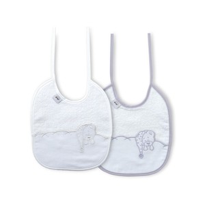 Juego de Baberos 100% Algodón, 2 Unidades, Gris y Blanco, Rango de Edad 0-12 Meses - Product Image 1