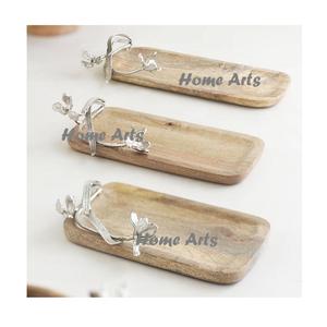 Juego de Bandejas de Madera para Servir Alimentos de Diseño Moderno, Juego de 3 Bandejas de Diferentes Tamaños para Té y Café, Directamente del Fabricante en India - Product Image 1