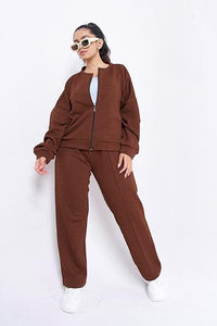 Survêtement décontracté pour femmes à fermeture éclair, de haute qualité, fabriqué en usine, avec une coupe confortable, meilleur survêtement en gros - Product Image 6