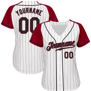 Camiseta de Béisbol Blanca y Roja con Rayas, Unisex, con Botones, Uniforme de Equipo, Transpirable, Ligera, Antihumedad y Antibacteriana - Product Image 2