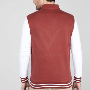Chaqueta de Invierno Personalizada Tipo Letterman, de Alta Calidad, Talla XS, Material de Felpa de Poliéster/Algodón, Cuello Alto, Resistente al Viento - Product Image 4