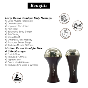 Kansa Wand Palm Grip Combo Set in Large and Medium Sizes For Full-Body Massage and Anti-Aging Benefits Original Indian Factory - Product Image 2