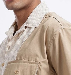 Camisa informal de algodón 100% para hombre, diseño estampado de ajuste extragrande, método de tejido de punto teñido transpirable y liso, suministro ODM - Product Image 4