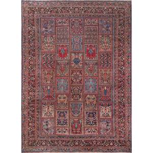 Tapis en laine noués à la main Aalam Pae-6382, design patchwork rose et violet pour la décoration de la maison, salon, nouveau tapis de couloir 9x12 - Product Image 1