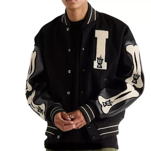 Veste universitaire homme surdimensionnée de qualité supérieure, personnalisable, chaude pour l'hiver, écologique, motif lettres style urbain, commande en gros bienvenue - Product Image 1