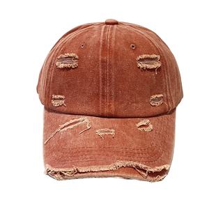 High Quality Vintage Acid Wash Baseball Caps for Men Distressed Cotton Dad Hat with Waterproof Fabric Formal Style Metal <b>Buckle</b> - Product Image 1