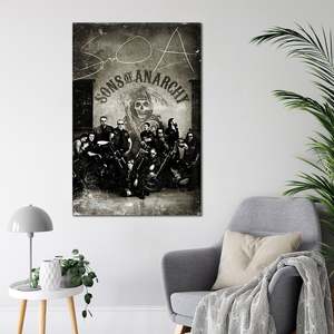 Vintage Sons of Anarchy <b>Poster</b> on Canvas Modern Design with Black <b>Frame</b> for Wall Decor - Product Image 2