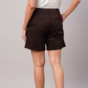 Pantalones cortos informales de alta calidad OEM para mujer al por mayor, pantalones cortos informales de algodón lisos bordados personalizados para mujer - Product Image 6