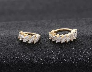 Marquise Cut Moissanite Diamant Hoop Boucle D'oreille Personnalisé Belles Boucles D'oreilles En Argent Sterling & Cadeau De Fiançailles Cadeau Pour Elle - Product Image 4