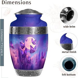 Urna de cremación de mariposa púrpura para cenizas humanas Mujer adulta, urnas para cenizas humanas Urnas de cremación grandes para cenizas Hombre adulto - Product Image 6