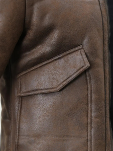 Veste en cuir pour homme Veste en cuir personnalisée avec logo personnalisé Veste de moto de haute qualité Hiver Col montant Streetwear - Product Image 3