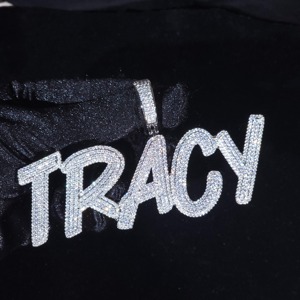 Collar con Colgante de Letra Cursiva con Incrustaciones de Diamantes de Imitación VVS Moissanite, Chapado en Oro sobre Plata 925, para Hombre, a Bajo Precio - Product Image 4