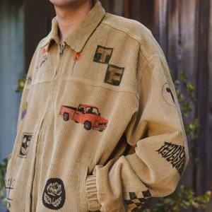 Vintage Embroidered <b>Corduroy</b> <b>Jacket</b> - Stylish and Unique <b>Corduroy</b> <b>Jacket</b> with Floral Embroidery, Perfect for Casual Wear - Product Image 3