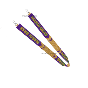 Correa de bolso de lentejuelas hecha a mano con cuentas de algodón correa de bolso personalizada Fancy Mardi Gras Carnival temporadas festivas - Product Image 5