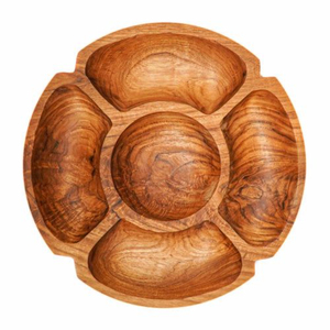 Handmade Square Wooden Serving Tray Dry Fruit & Nut Snack Platter Attractive <b>Floral</b> Pattern Natural Wood Catering Tray - Product Image 1