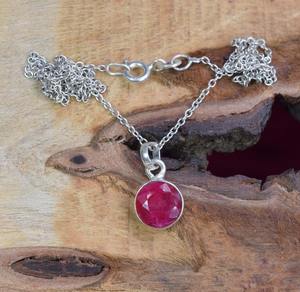 Mode filles meilleur pendentif 925 argent Sterling rubis pierre précieuse cadeau d'anniversaire pour avec 925 timbre pendentif en argent bijoux - Product Image 3