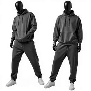 Conjunto Deportivo de Invierno con Logotipo Personalizado, Traje de 2 Piezas para Entrenamiento, Gimnasio, Fitness, 100% Algodón, Conjunto de Sudadera y Pantalones Deportivos de Talla Grande - Product Image 1