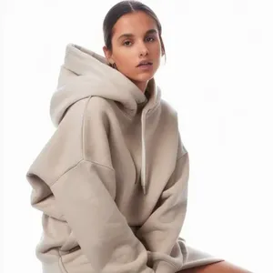 เสื้อฮู้ดดี้สตรีทแวร์คุณภาพสูงแบบสั่งทำพิเศษ ลดราคา ผ้าฟลีซหนานุ่ม ทรงโอเวอร์ไซส์ ผ้าฝ้าย ไหล่ตก - Product Image 1