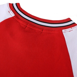 <b>Red</b> White Regular Sleeve Lined Fleece Pullover O-Neck Pocket Knitted Casual Unisex Winter Wear Anti-Pilling Breathable - Product Image 4