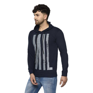 Excellente qualité hommes sweats à capuche couleur noire manches longues vêtements de rue hommes sweats à capuche pour adultes avec sérigraphie Logo Design - Product Image 4