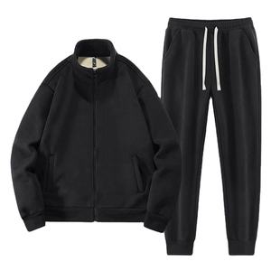 <b>Men's</b> Oversized Polar Fleece 100% Cotton Set Shoulder Bag Winter <b>Thermal</b> Quarter-zip <b>Jogger</b> Tracksuit Formal Two-Piece Matching - Product Image 1