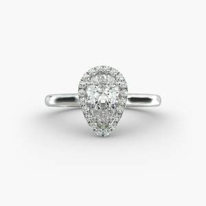 Anillo de compromiso Halo Diamond con centro de PerA-Elegante y lujoso - Product Image 1